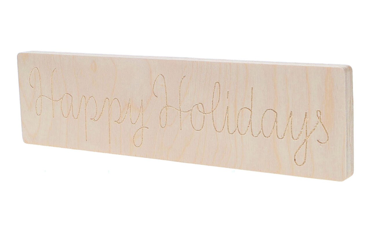 Good Wood By Leisure Arts Shape Happy Holidays 10.25"X2.75", Wooden Shapes, Wood Shapes, Wooden Shapes Wall Decor, Large Small Shapes For Crafts